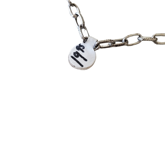 Silver Chain Faux Turquoise Stone Necklace - Picture 5 of 5